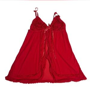 Red lace babydoll dress